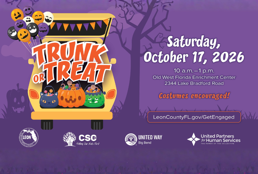 Community Trunk or Treat, October 17, 10 am - 1 pm, Old West Florida Enrrichment Ceter on Lake Bradford Road